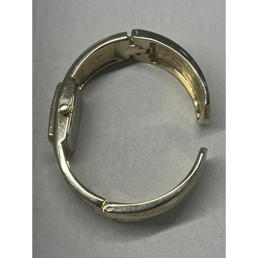 Studio Time Women's Gold Tone Bangle Watch Quartz Rectangle‎ Rhinestone AS IS
